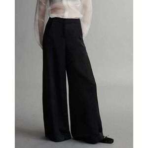 NEW TWP Demie Coated Viscose Linen Wide Leg Pant Color Midnight Capsule Luxury 6